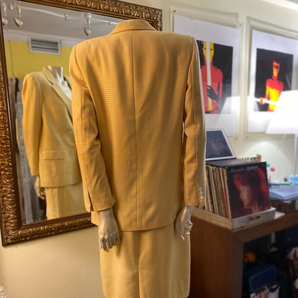 Burberry Suit Jacket and Skirt Set Authentic Vintage 80s Size 42 Silk and Wool - Picture 6 of 16